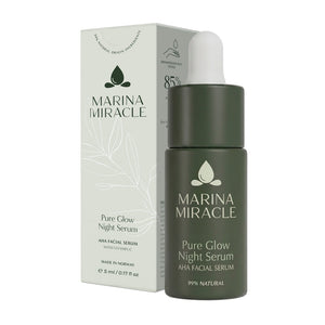 Pure Glow Night Serum eksfolierende, helt naturlig nattserum med eske. Laget i Norge med rene ingredienser.